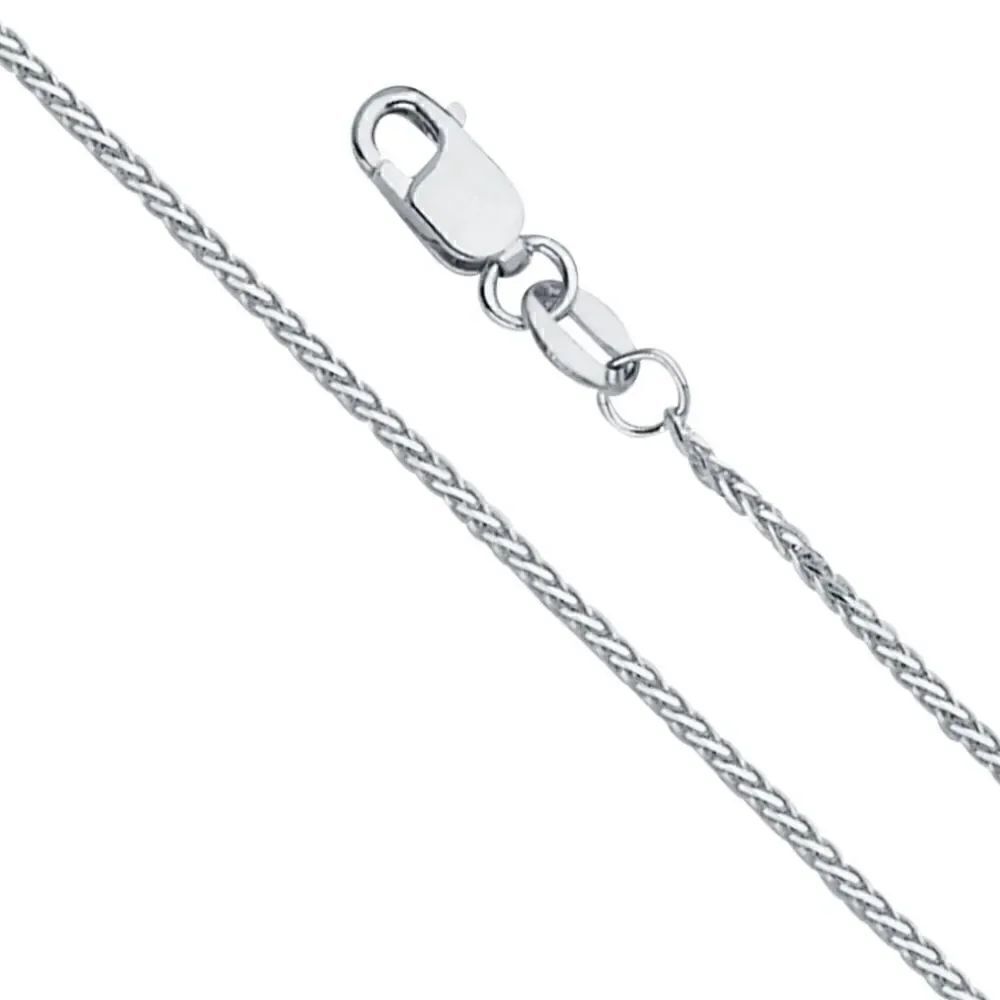 14k solid gold wheat chain Necklace 20” | perfect gift | 14K 1mm 8 Round Wheat